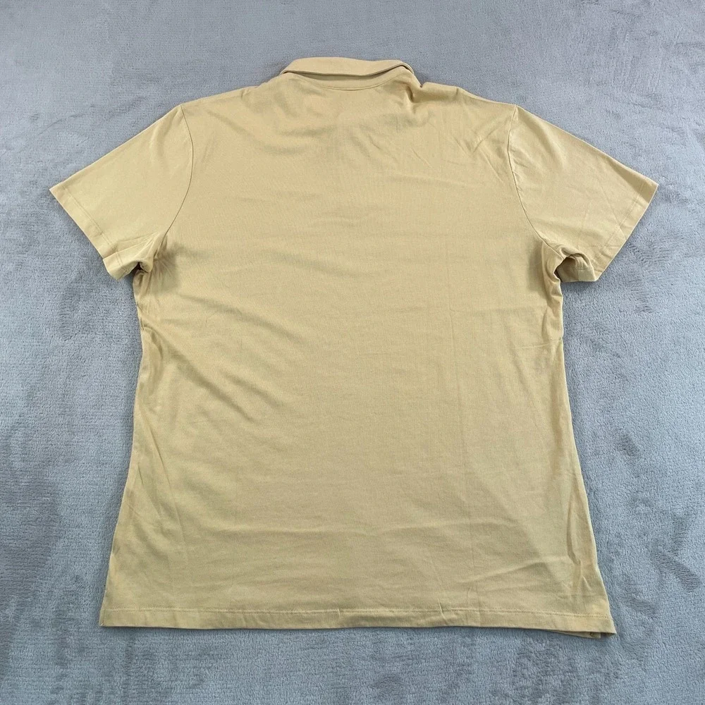 Marine Layer‎ Preston Polo Shirt Men Large/XL Vintage Yellow Retro Coastal Print